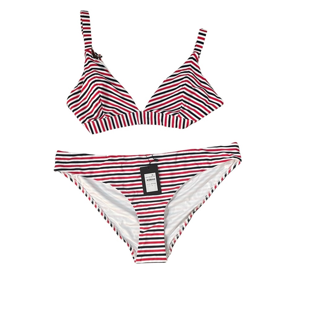 Red and Navy Striped Bikini Set Plus Size 18/20